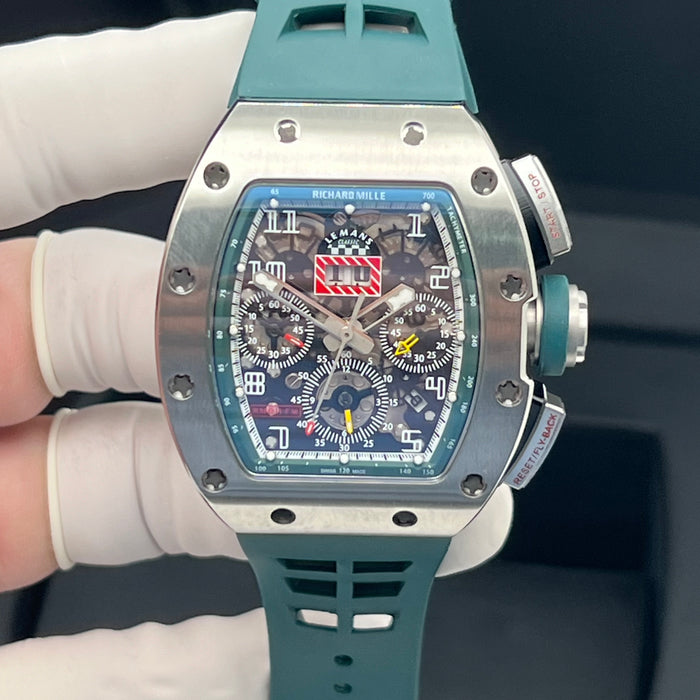 Richard Mille RM011AJTI/111 Flyback Chronograph Titanium – Le Mans Green Edition | Swiss Super Clone Automatic Skeleton