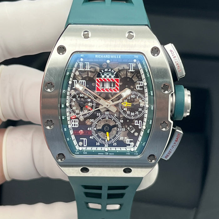 Richard Mille RM011AJTI/111 Flyback Chronograph Titanium – Le Mans Green Edition | Swiss Super Clone Automatic Skeleton