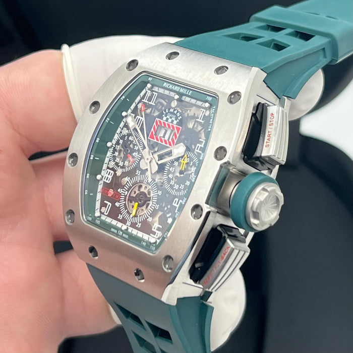 Richard Mille RM011AJTI/111 Flyback Chronograph Titanium – Le Mans Green Edition | Swiss Super Clone Automatic Skeleton