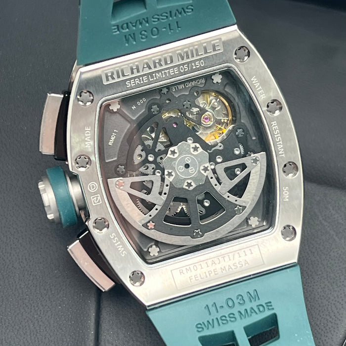 Richard Mille RM011AJTI/111 Flyback Chronograph Titanium – Le Mans Green Edition | Swiss Super Clone Automatic Skeleton