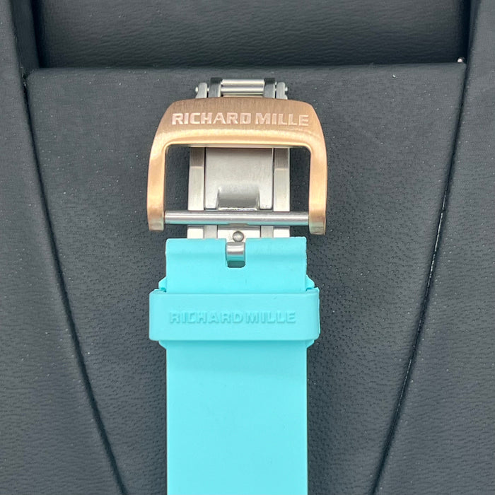 Richard Mille RM88 Smiley Tourbillon Art Watch – White Ceramic & Blue Strap | Swiss Super Clone Automatic Skeleton