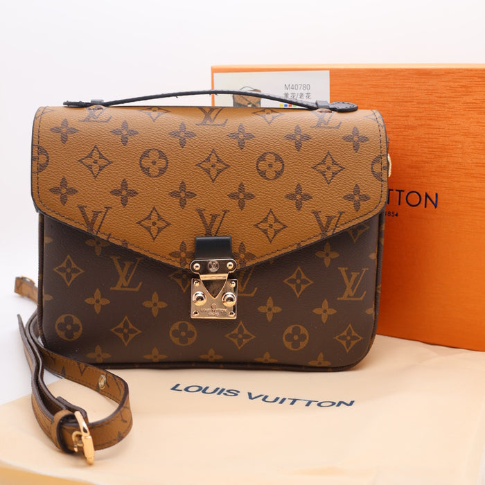 Louis Vuitton Pochette Métis in Monogram Canvas with Gold S-Lock Closure