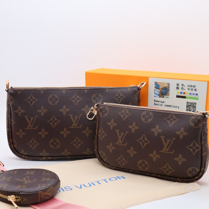 Louis Vuitton Multi Pochette Accessoires in Monogram Canvas with Gold Chain