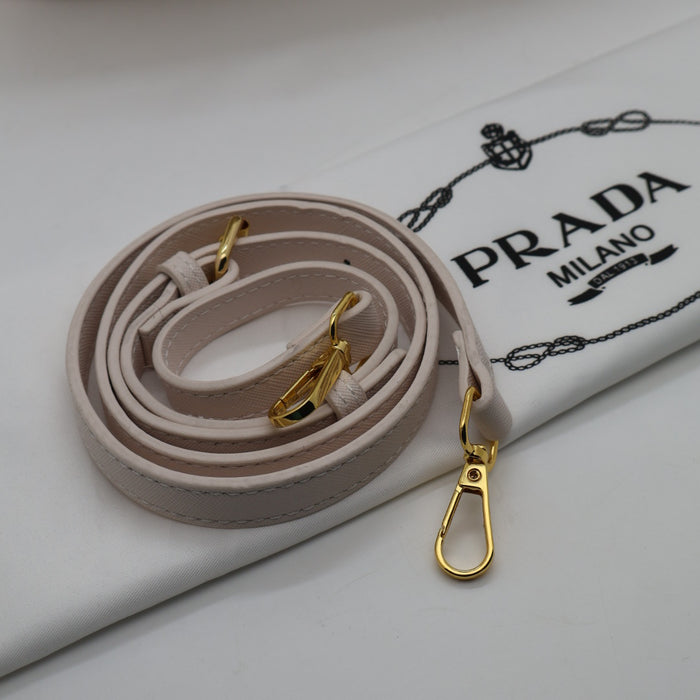 Prada Saffiano Leather Bowling Bag in Cognac with Gold Hardware