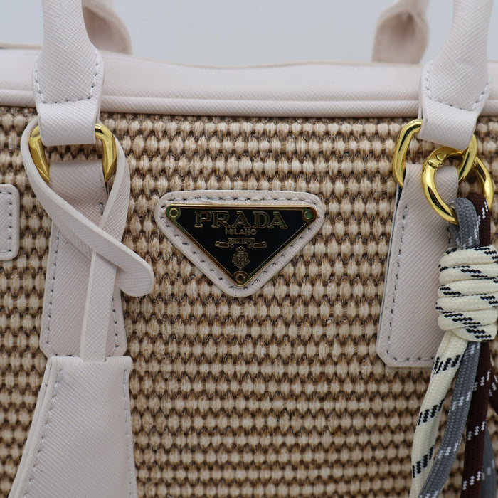 Prada Saffiano Leather Bowling Bag in Cognac with Gold Hardware