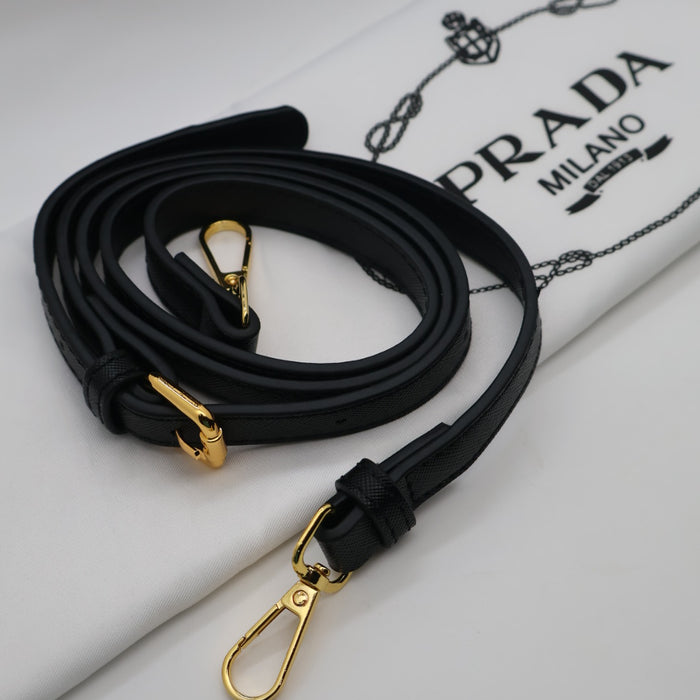 Prada Saffiano Leather Bowling Bag in Cognac with Gold Hardware