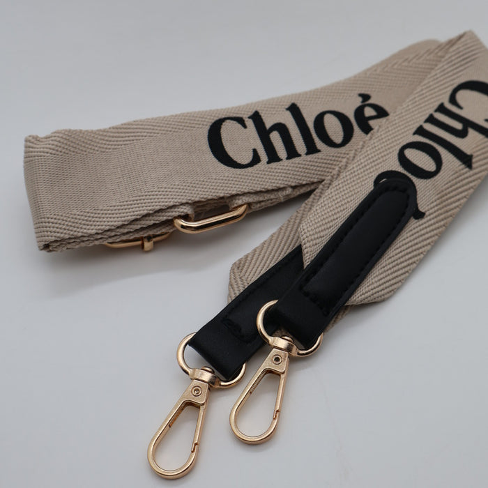 Chloé Shoulder Bag – Black Canvas with Cream Trim