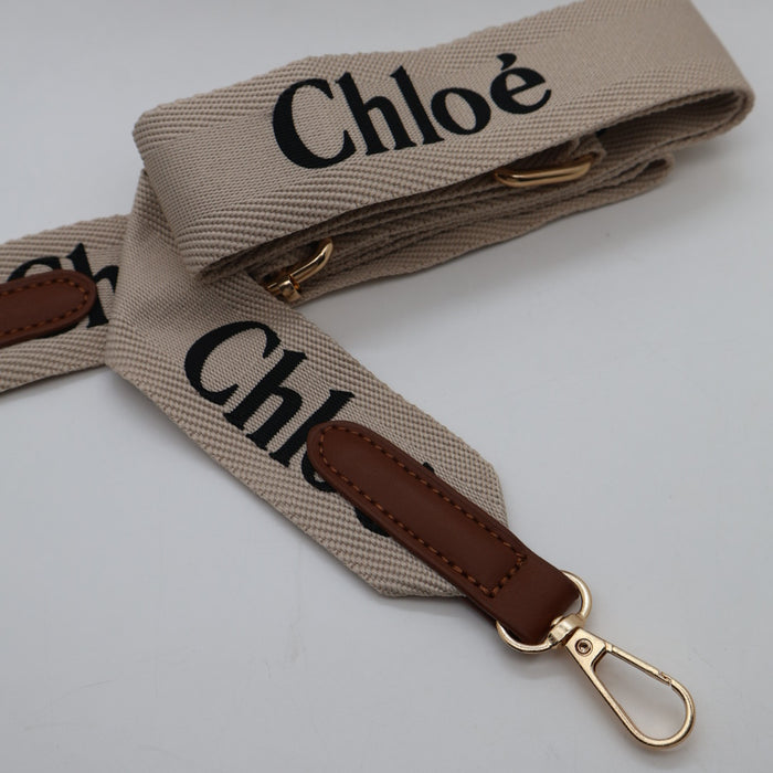 Chloé Shoulder Bag – Black Canvas with Cream Trim