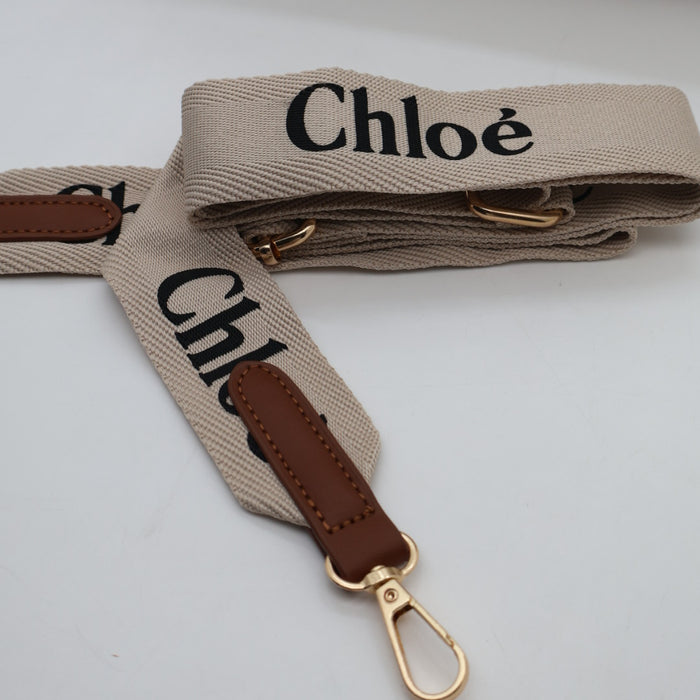 Chloé Shoulder Bag – Black Canvas with Cream Trim