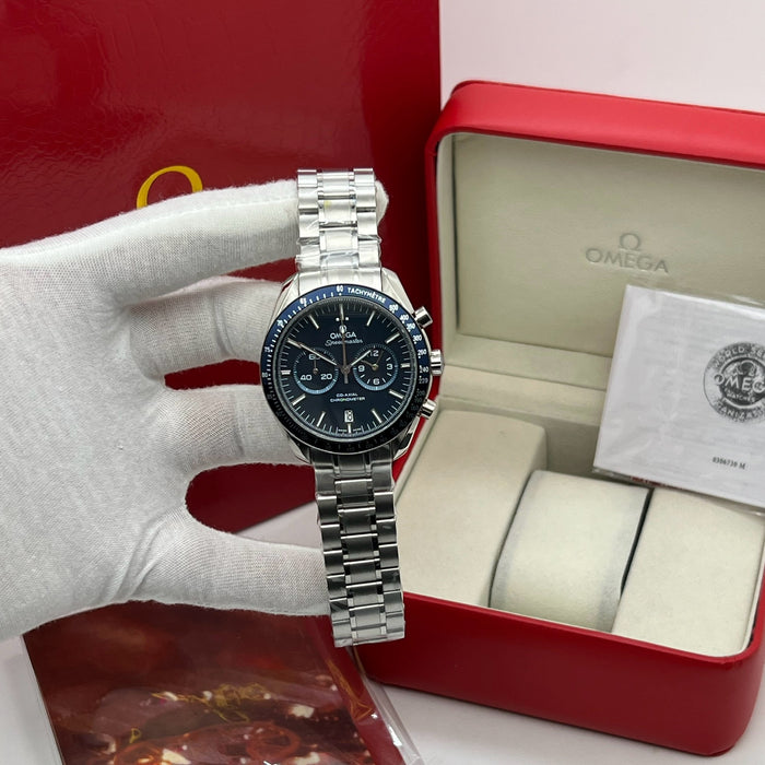 Omega Speedmaster Co-Axial Chronometer Blue Dial Stainless Steel Watch