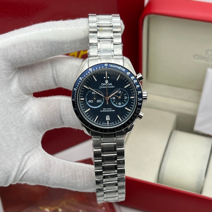 Omega Speedmaster Co-Axial Chronometer Blue Dial Stainless Steel Watch
