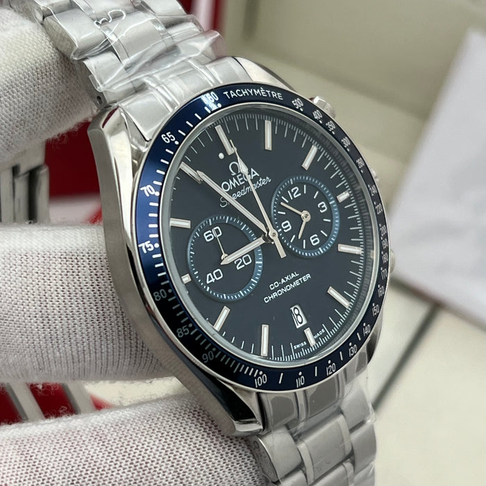 Omega Speedmaster Co-Axial Chronometer Blue Dial Stainless Steel Watch