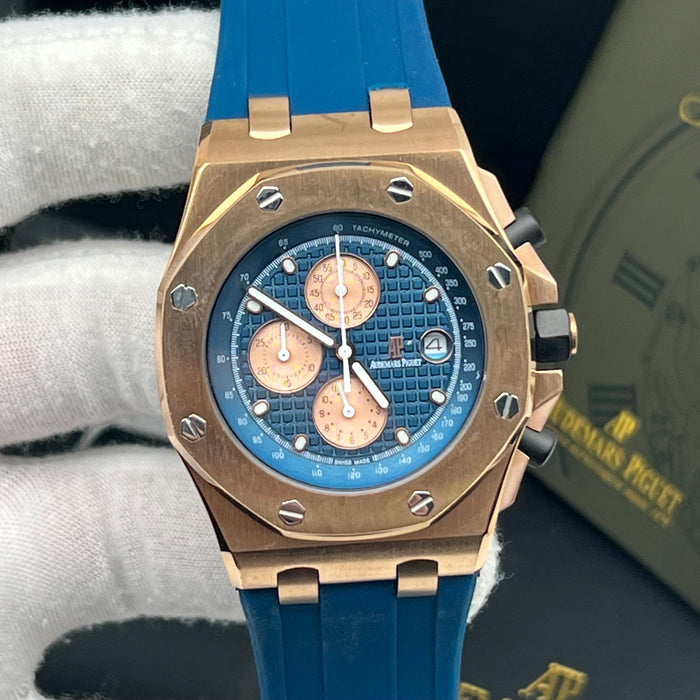 Audemars Piguet Royal Oak Offshore Rose Gold Blue Dial Chronograph