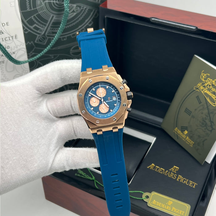 Audemars Piguet Royal Oak Offshore Rose Gold Blue Dial Chronograph
