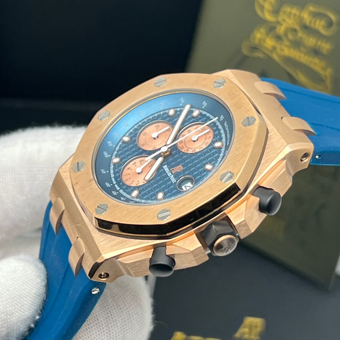 Audemars Piguet Royal Oak Offshore Rose Gold Blue Dial Chronograph