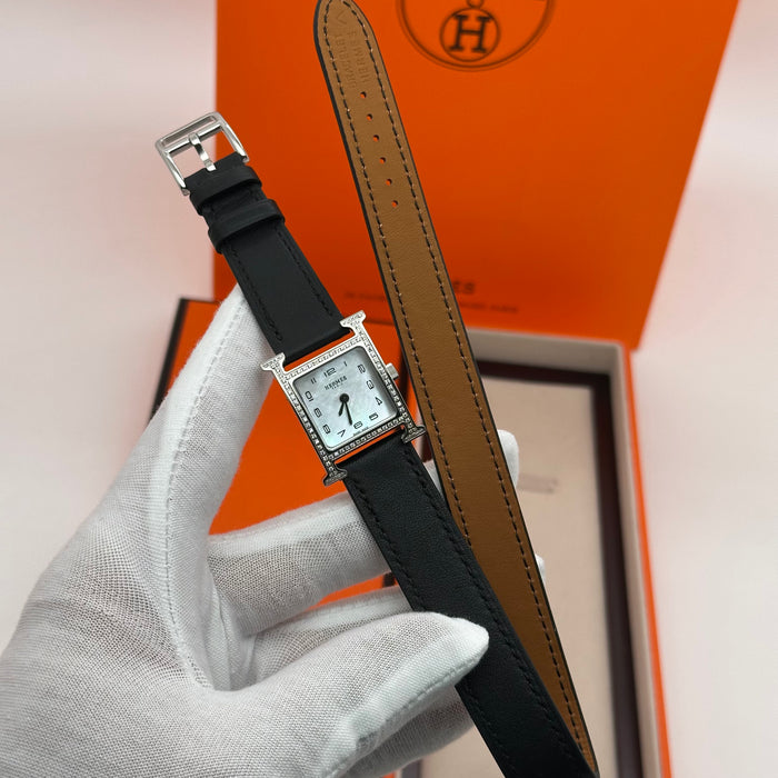Hermes Heure H Stress With Black Strap Watch