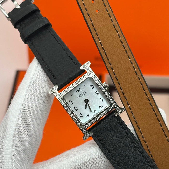 Hermes Heure H Stress With Black Strap Watch