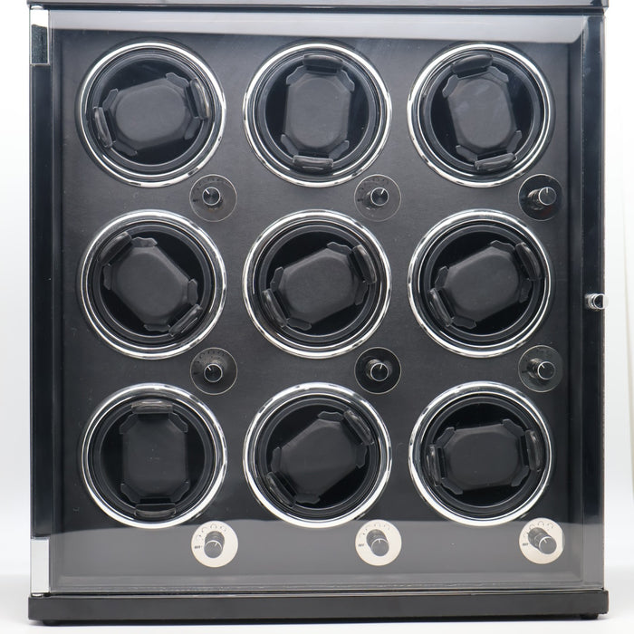 9-Slot Automatic Watch Winder – Premium Carbon Black