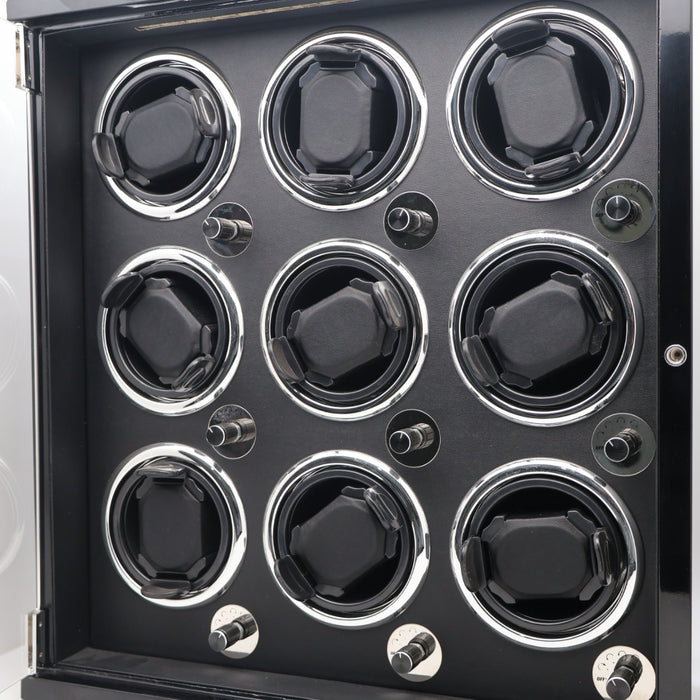 9-Slot Automatic Watch Winder – Premium Carbon Black