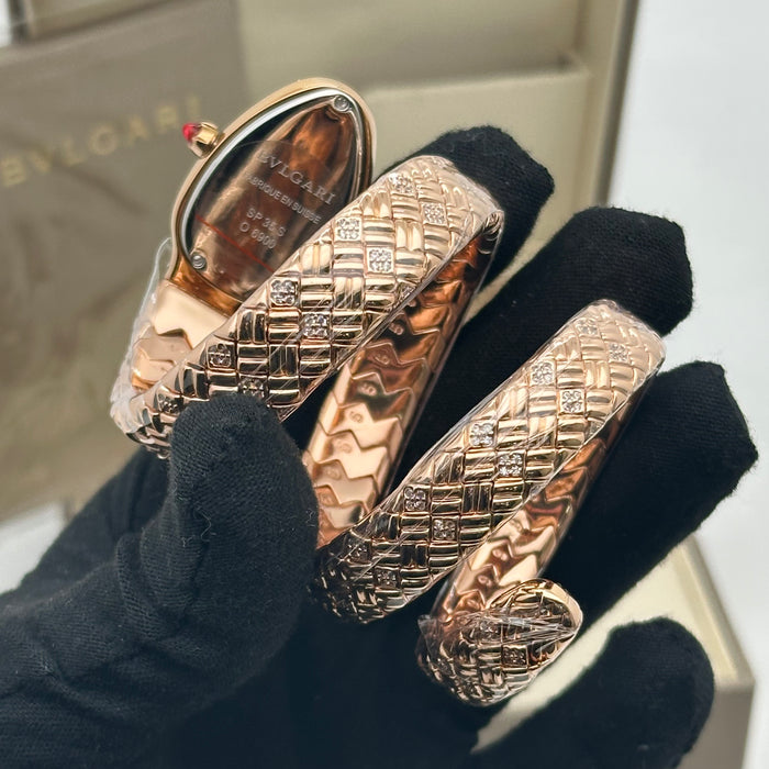 Bvlgari Serpenti Spiga Rose Gold White Dial