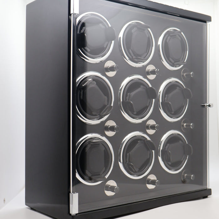 9-Slot Automatic Watch Winder – Premium Carbon Black