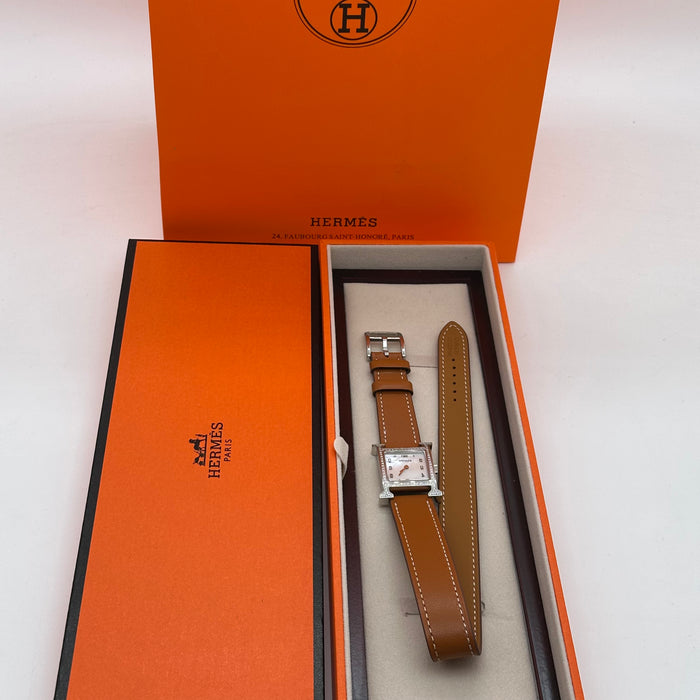 Hermes Heure Stress H Tan Strap Watch