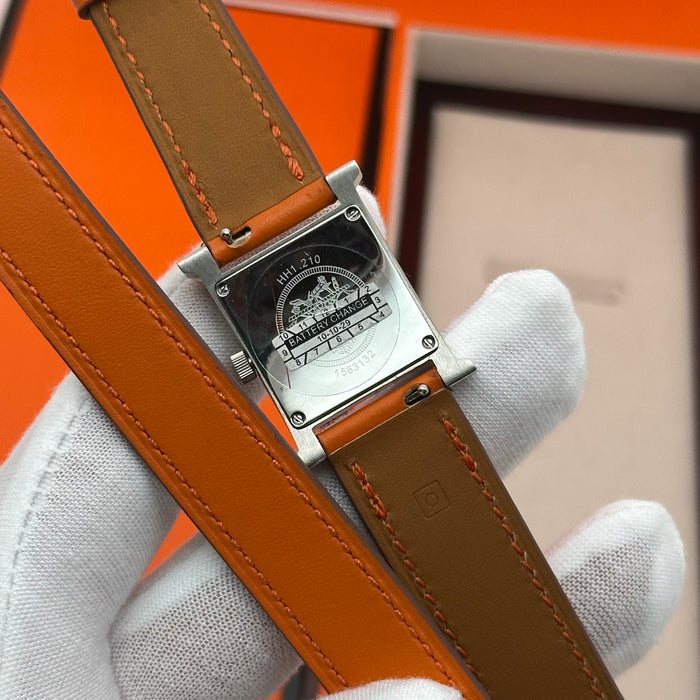 Hermes Heure Stress Orange Strap Watch