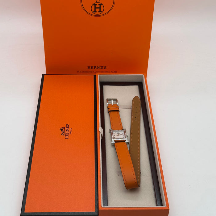 Hermes Heure Stress Orange Strap Watch