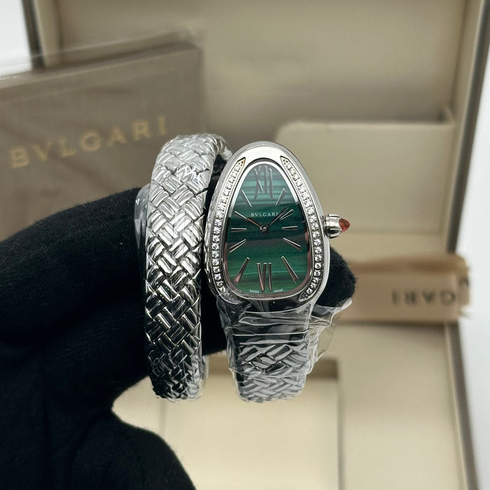 Bvlgari Serpenti Spiga Silver Green Dial