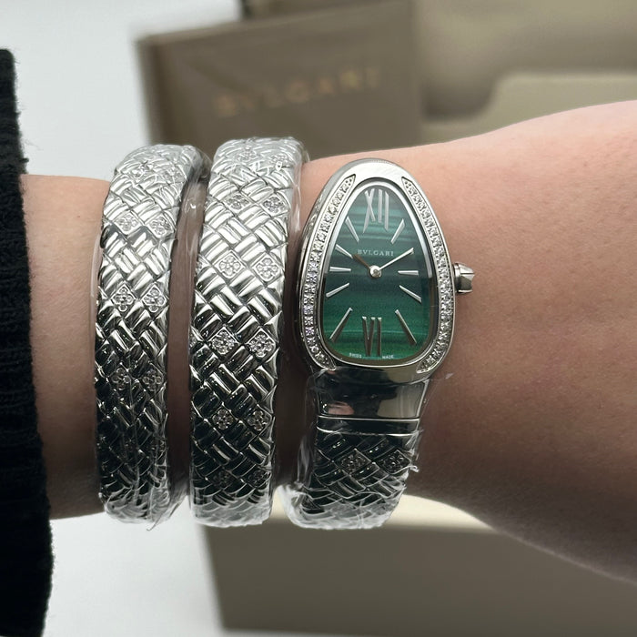 Bvlgari Serpenti Spiga Silver Green Dial