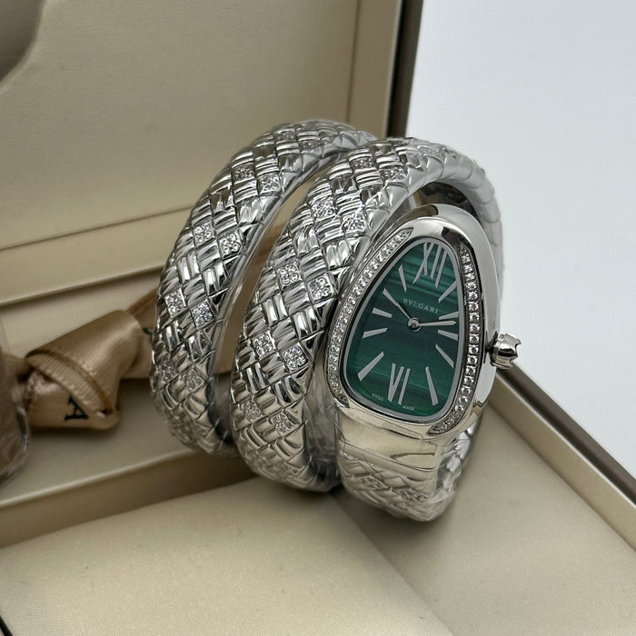 Bvlgari Serpenti Spiga Silver Green Dial
