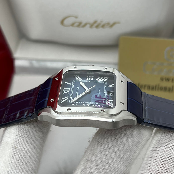 Cartier Santos Automatic Blue Dial 40MM – Swiss Super Clone | Sapphire Crystal | Premium Leather Strap