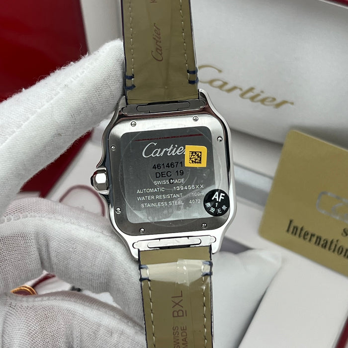 Cartier Santos Automatic Blue Dial 40MM – Swiss Super Clone | Sapphire Crystal | Premium Leather Strap