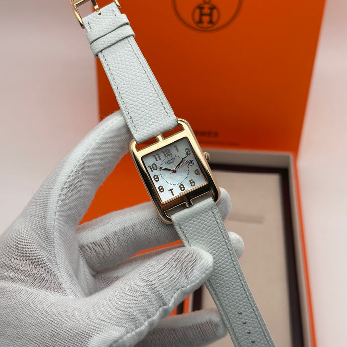 Hermes Cap Code Gold with White Strap