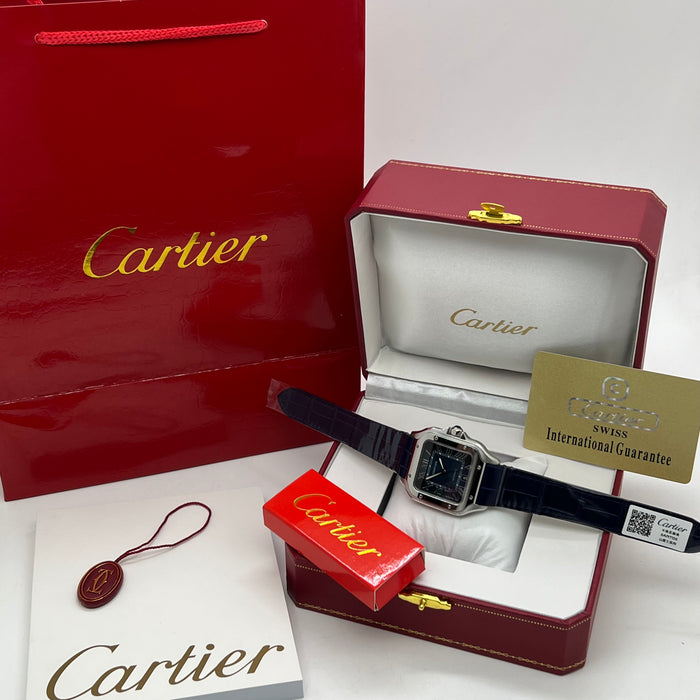 Cartier Santos Automatic Blue Dial 40MM – Swiss Super Clone | Sapphire Crystal | Premium Leather Strap