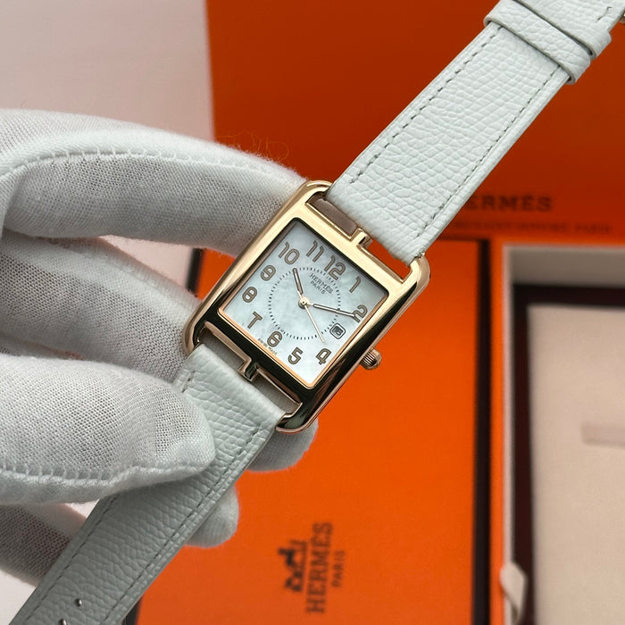 Hermes Cap Code Gold with White Strap