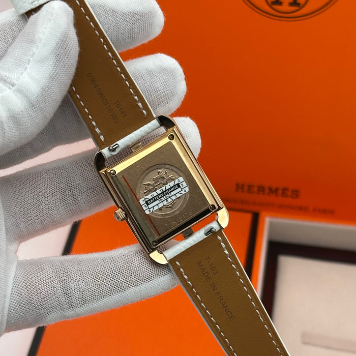 Hermes Cap Code Gold with White Strap