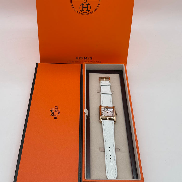 Hermes Cap Code Gold with White Strap