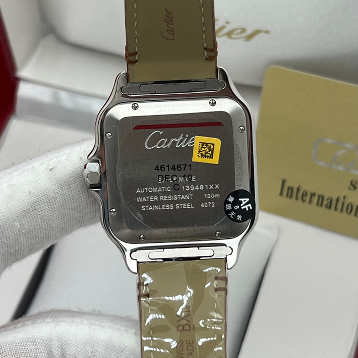 Santos Style Automatic Brown Dial 40MM – Swiss Super Clone | Sapphire Crystal | Brown Crocodile Leather Strap