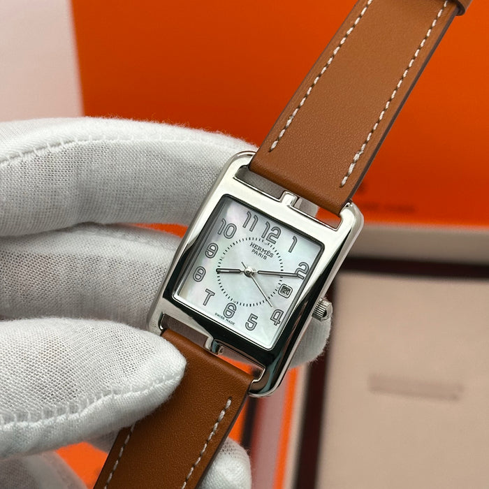 Hermes Cape Cod With Tan Strap Watch For Women
