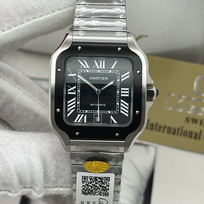 Cartier Santos Automatic Black Dial 40MM – Sapphire Crystal - Swiss Super Clone