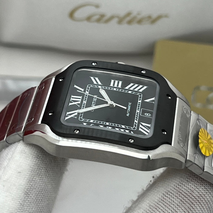 Cartier Santos Automatic Black Dial 40MM – Sapphire Crystal - Swiss Super Clone