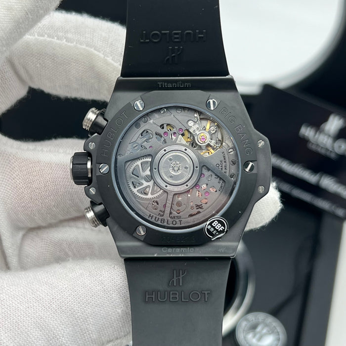 Hublot Big Bang Skeleton Chronograph 44MM – Swiss Super Clone | Black Ceramic Case - Automatic Movement