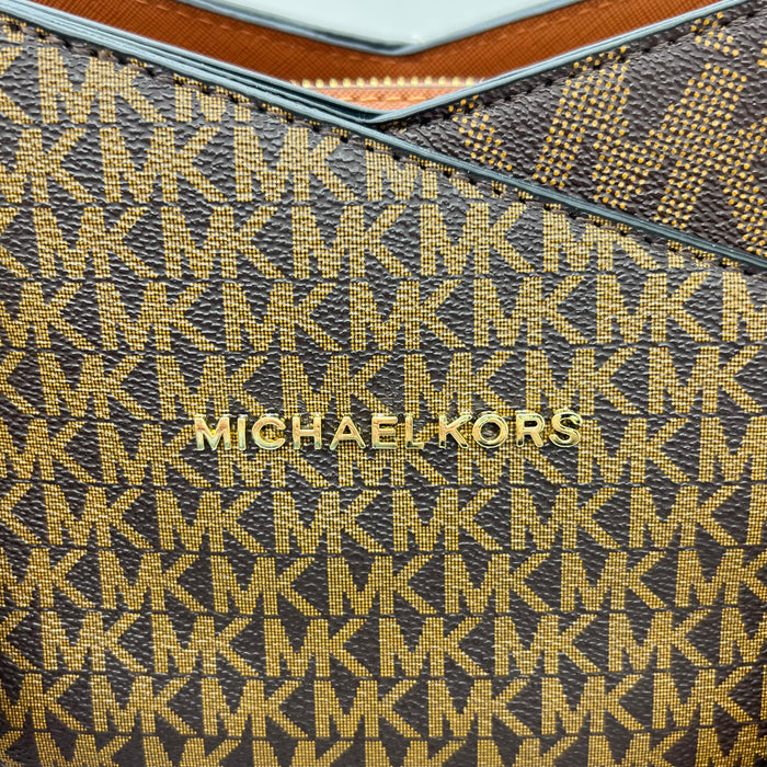 Michael Kors Charlotte Large Tote Bag – Signature MK Canvas with Chain Strap