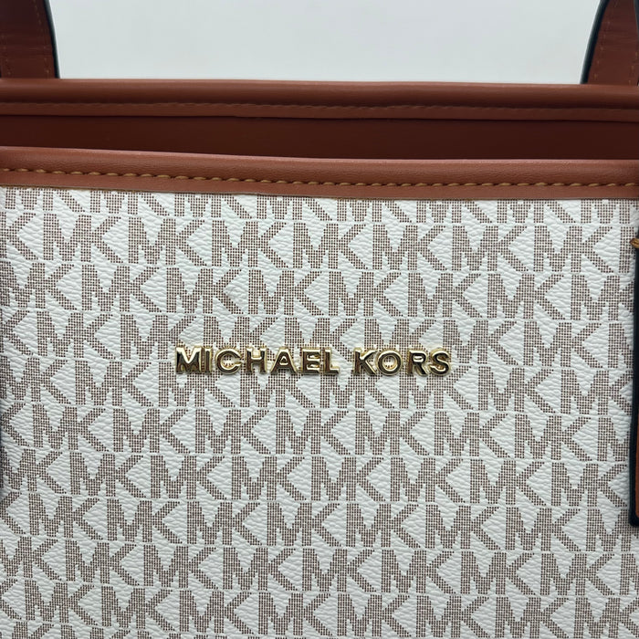Michael Kors Jet Set Travel Large Tote Bag – Signature MK Canvas (With Pouch)