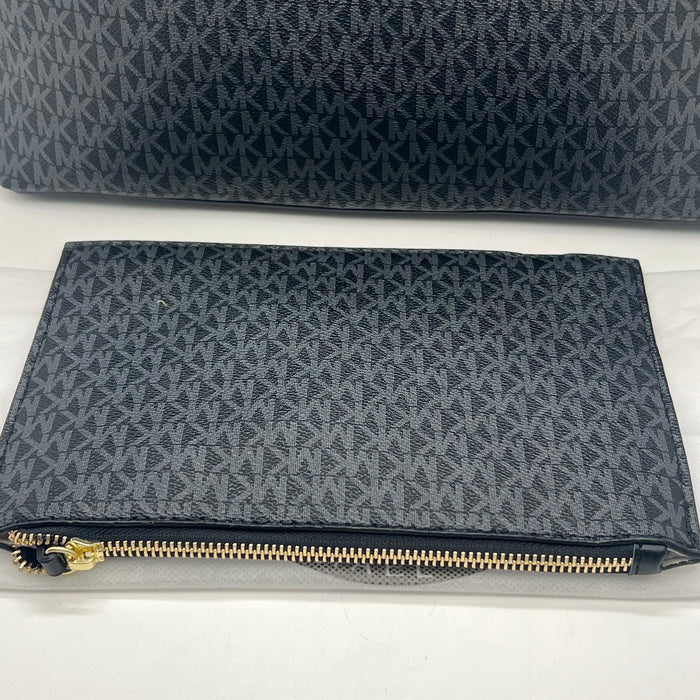 Michael Kors Jet Set Travel Large Tote Bag – Signature MK Canvas (With Pouch)