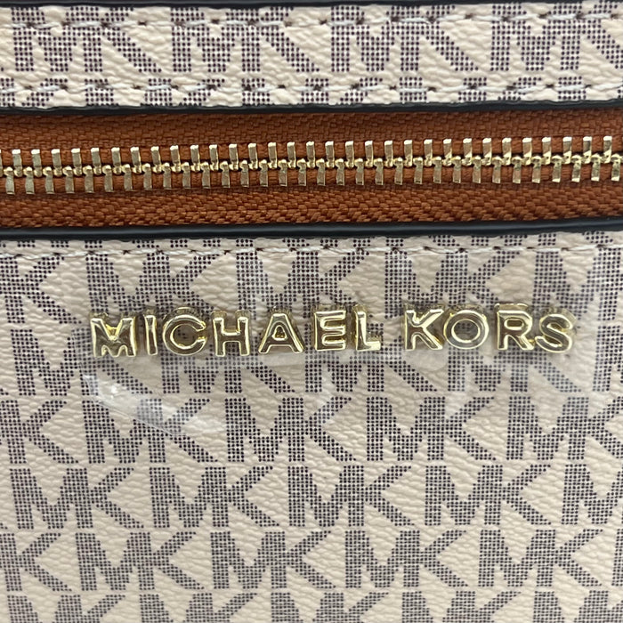 Michael Kors Jet Set Small Crossbody Bag – Signature MK Canvas with Chain Detail