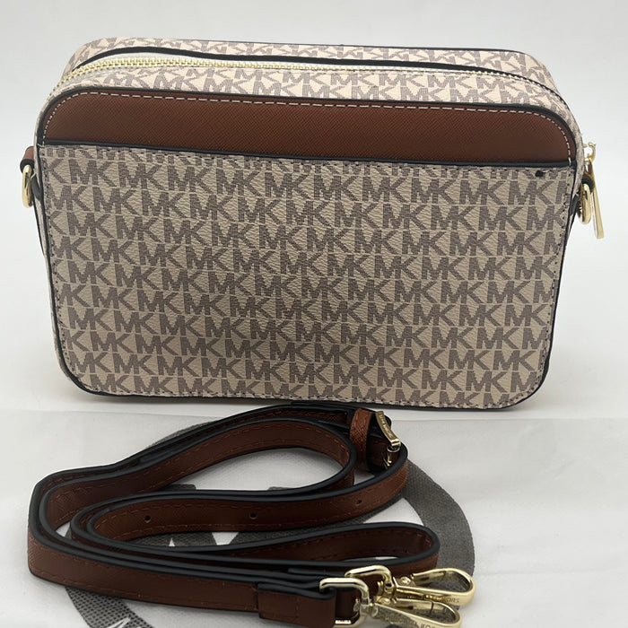 Michael Kors Jet Set Small Crossbody Bag – Signature MK Canvas with Chain Detail