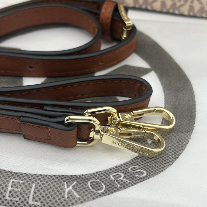 Michael Kors Jet Set Small Crossbody Bag – Signature MK Canvas with Chain Detail
