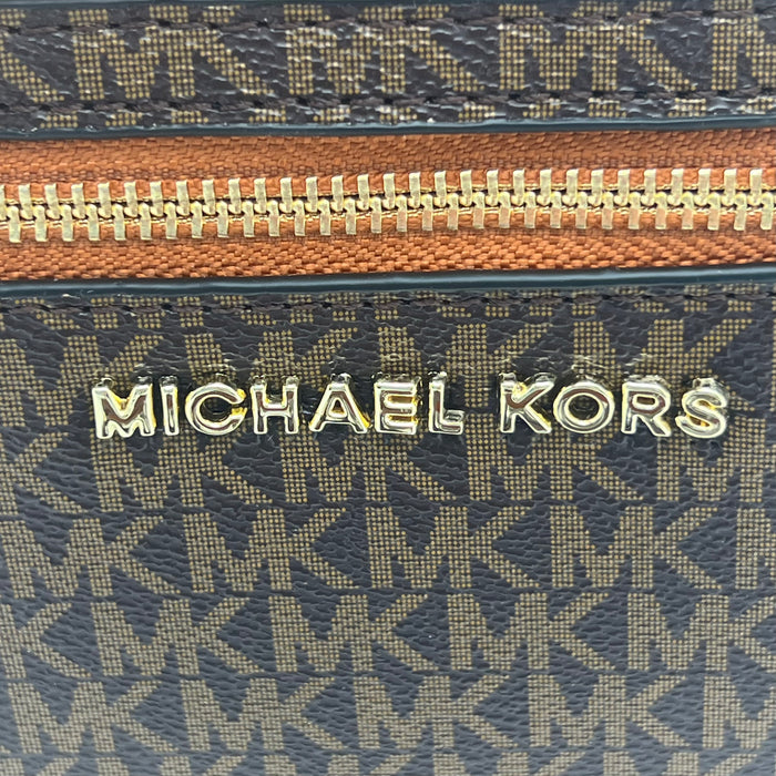 Michael Kors Jet Set Small Crossbody Bag – Signature MK Canvas with Chain Detail